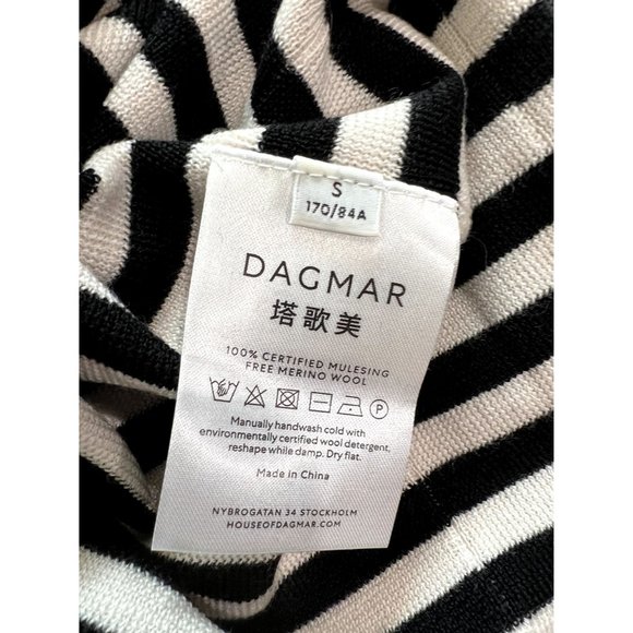 HOUSE OF DAGMAR Merino Turtleneck in Stripe Black Chalk - Picture 4 of 4